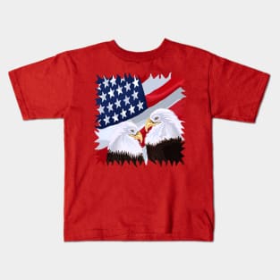 American Pride Through the Eyes of Eagles Kids T-Shirt